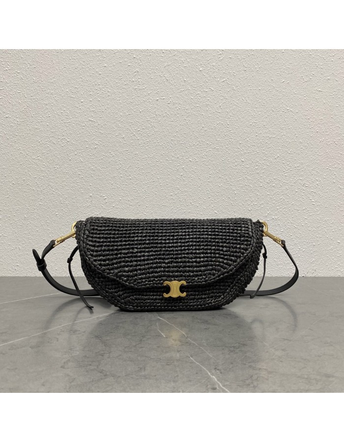 HALFMOON SOFT TRIOMPHE PICCOLA IN RAFIA CELINE