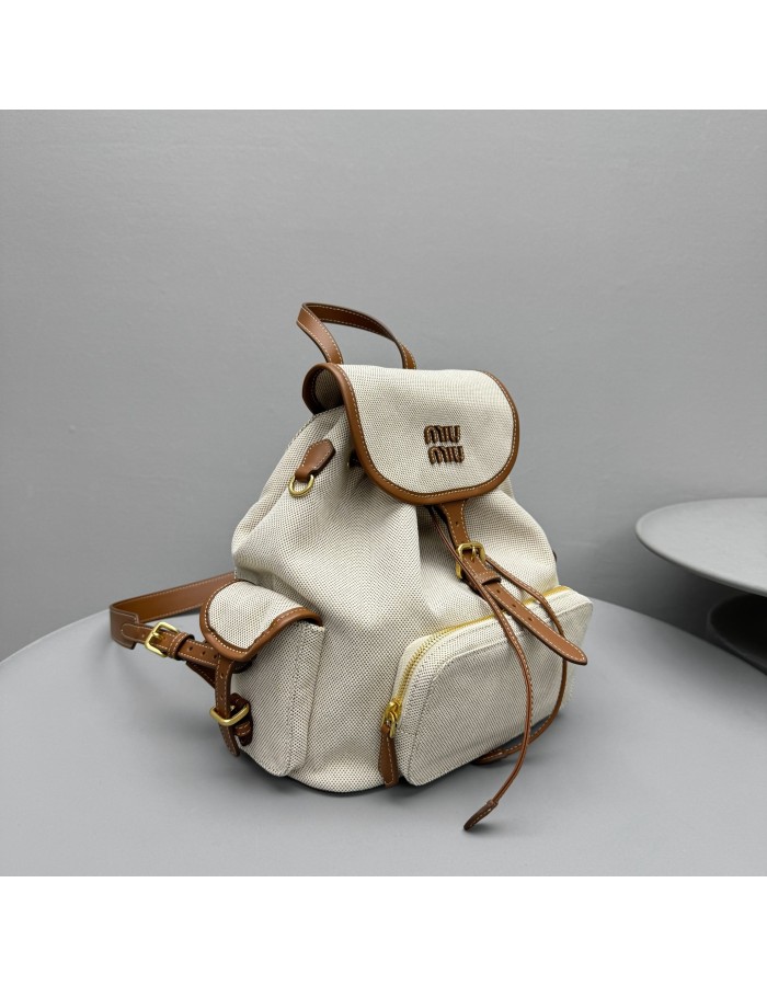 Zaino in canvas e pelle MIUMIU