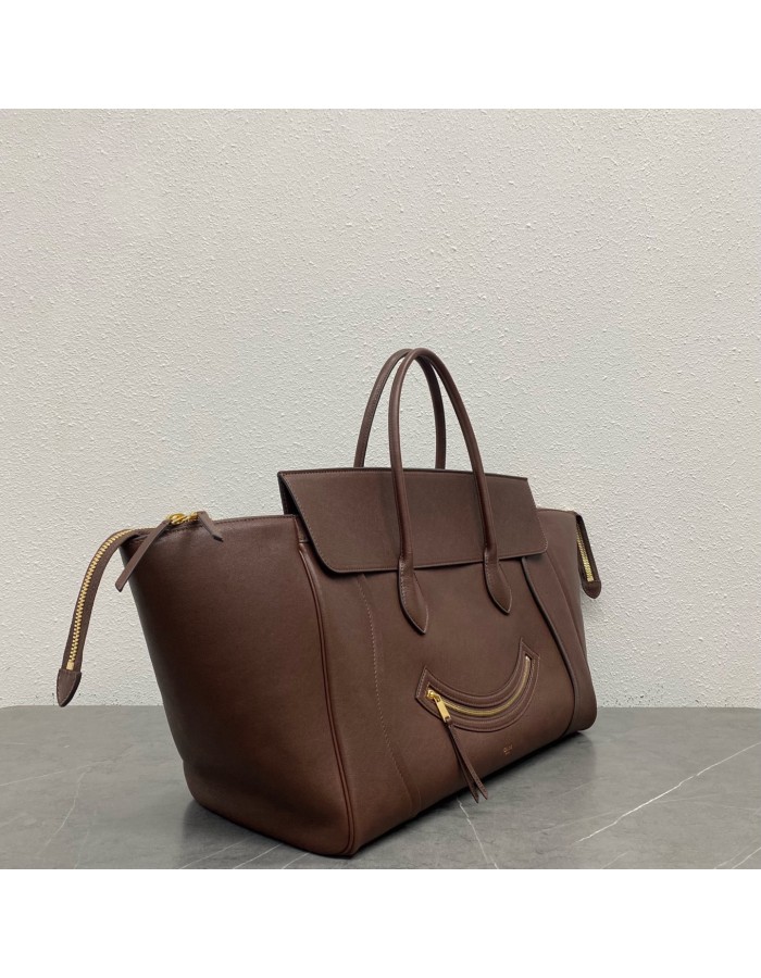 LUGGAGE GRANDE IN MORBIDA PELLE DI AGNELLO LUCIDA CELINE