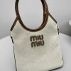 Borsa a mano Ivy  in canvas e pelle MIUMIU