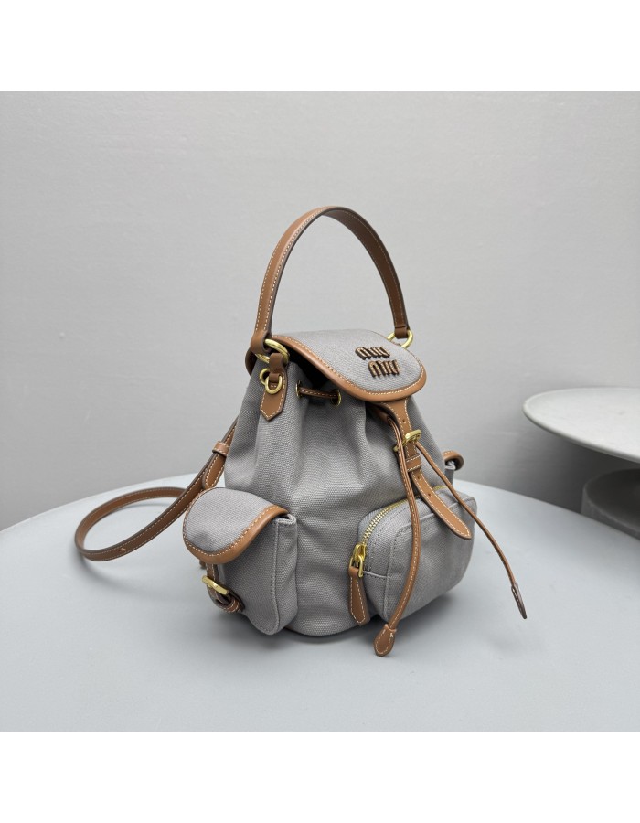 Zaino in canvas e pelle MIUMIU