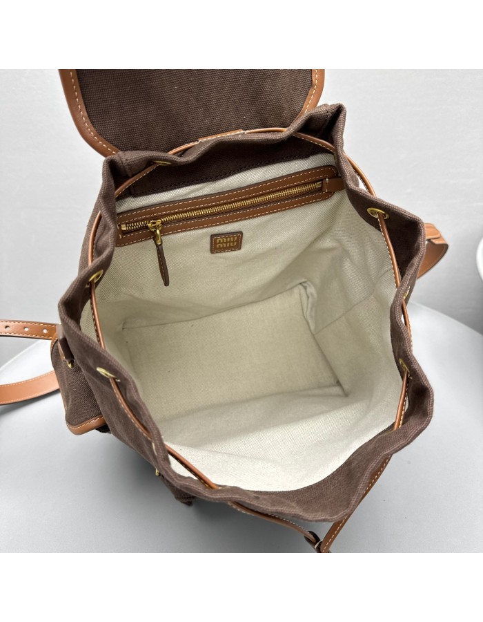 Zaino in canvas e pelle MIUMIU