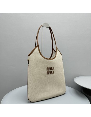 Borsa Ivy in canvas e pelle MIUMIU