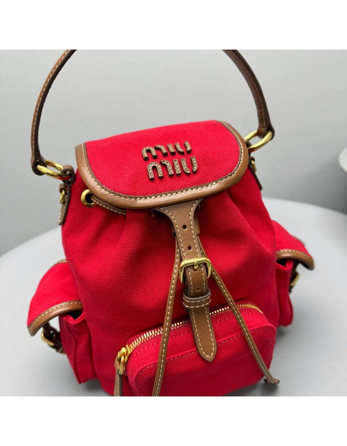 Zaino in canvas e pelle MIUMIU