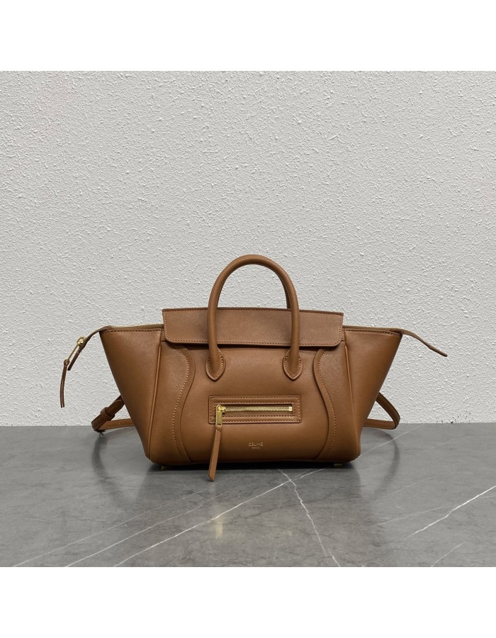 LUGGAGE PICCOLA IN MORBIDA PELLE DI AGNELLO LUCIDA CELINE