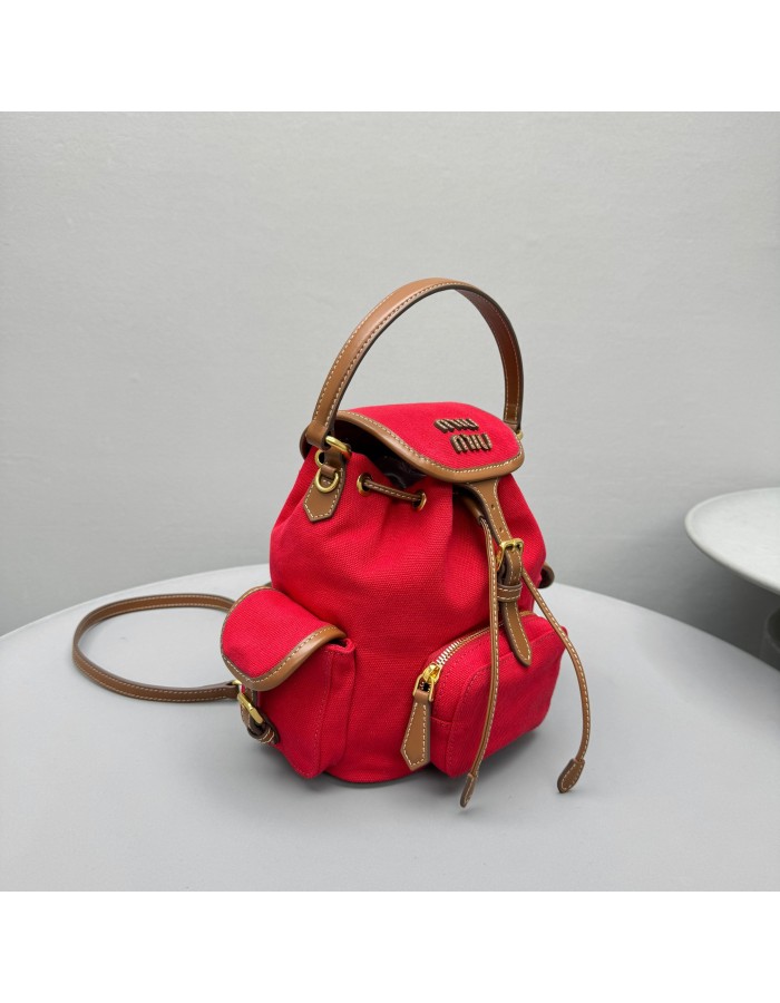 Zaino in canvas e pelle MIUMIU