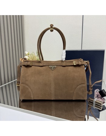 Borsa a mano Prada Bonnie large in pelle scamosciata PRADA