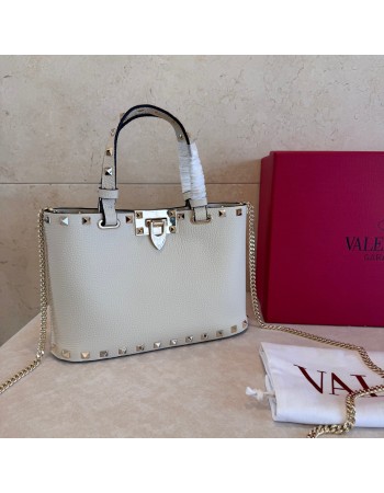 Mini Borsa Shopping Rockstud In Vitello Granato VALENTINO
