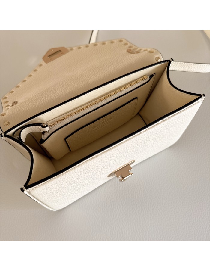 Borsa Piccola A Tracolla Rockstud In Vitello Granato VALENTINO