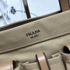 Borsa shopping Prada Route large in canvas e pelle PRADA