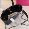 Mini Borsa Shopping Rockstud In Vitello Granato VALENTINO