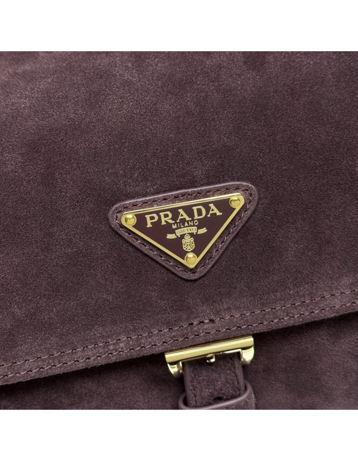 Borsa a spalla Prada Explore medium in pelle scamosciata PRADA