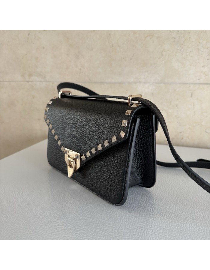 Borsa Piccola A Tracolla Rockstud In Vitello Granato VALENTINO