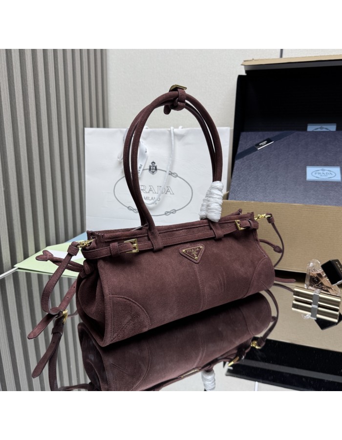 Borsa a mano Prada Bonnie medium in pelle scamosciata PRADA