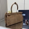 Borsa a mano Prada Bonnie large in pelle scamosciata PRADA