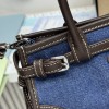 Borsa a mano Prada Bonnie small in denim e pelle PRADA