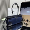 Borsa a mano Prada Bonnie medium in denim e pelle PRADA