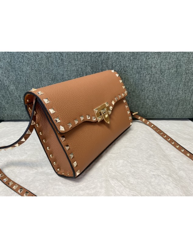 Borsa Piccola A Tracolla Rockstud In Vitello Granato VALENTINO