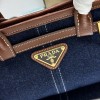 Borsa a mano Prada Bonnie small in denim e pelle PRADA