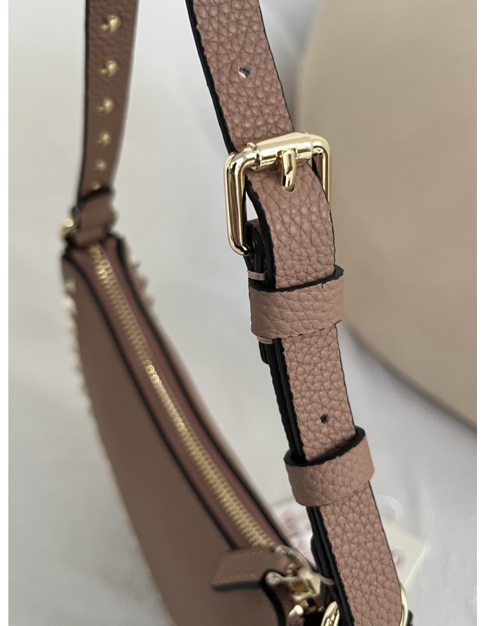 Mini Borsa Hobo Rockstud In Vitello Granato VALENTINO
