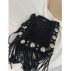 Borsa A Spalla Nellcôte In Suede Con Frange VALENTINO