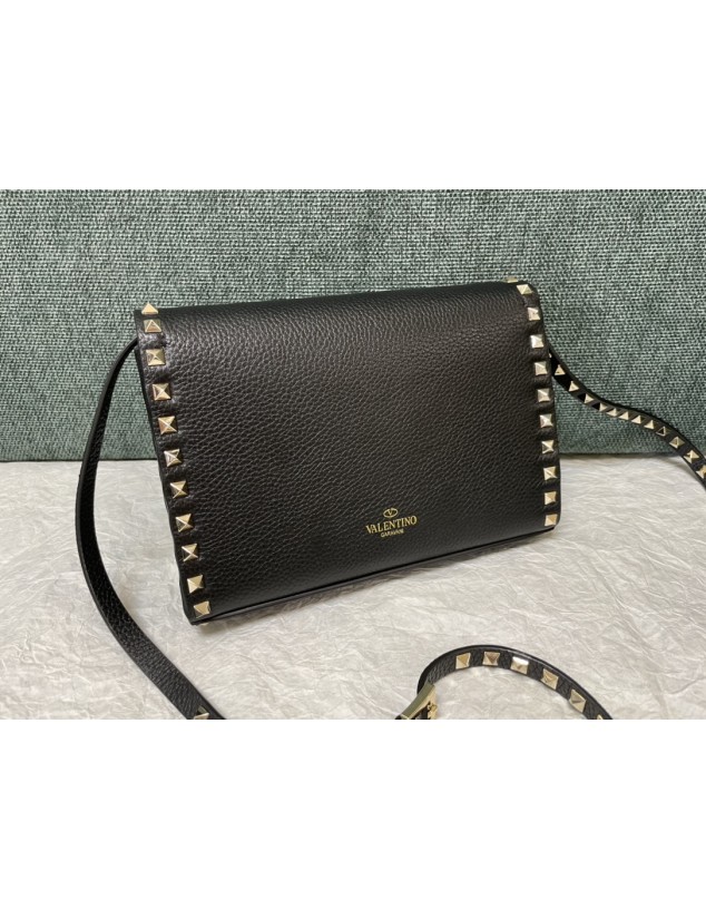 Borsa Piccola A Tracolla Rockstud In Vitello Granato VALENTINO