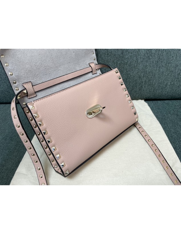 Borsa Piccola A Tracolla Rockstud In Vitello Granato VALENTINO