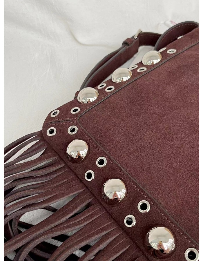 Borsa A Spalla Piccola  Nellcôte In Suede Con Frange VALENTINO