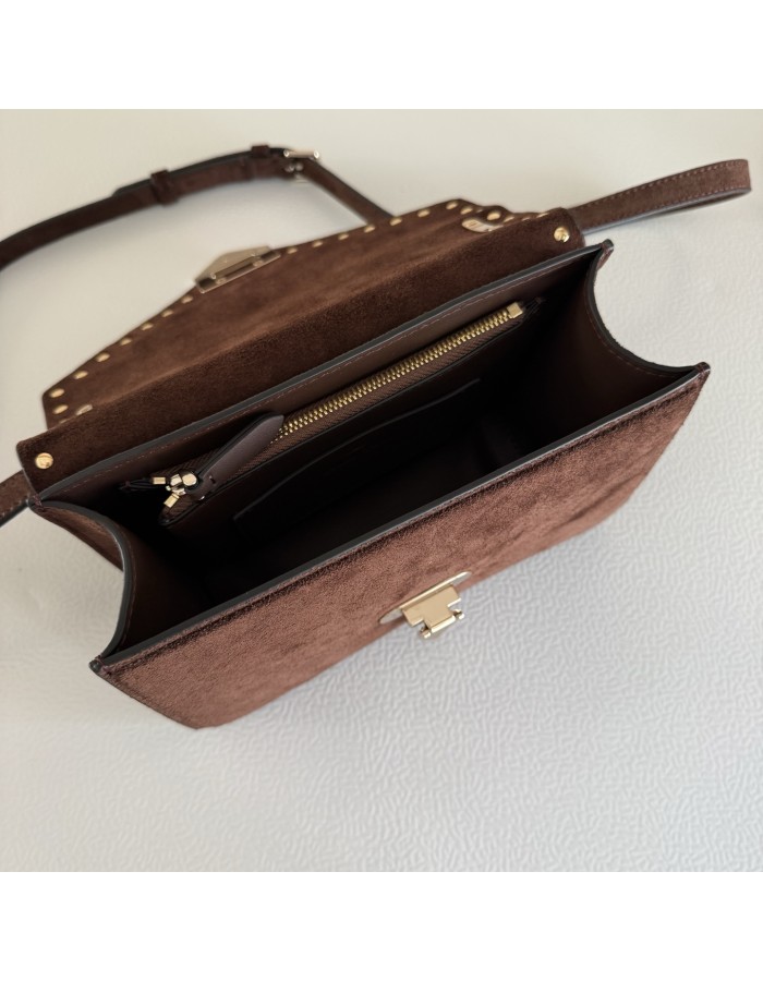 Borsa Piccola A Tracolla Rockstud In Suede VALENTINO