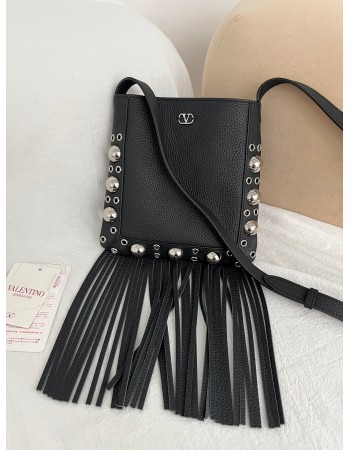 Borsa A Spalla Piccola  Nellcôte In Pelle Con Frange VALENTINO
