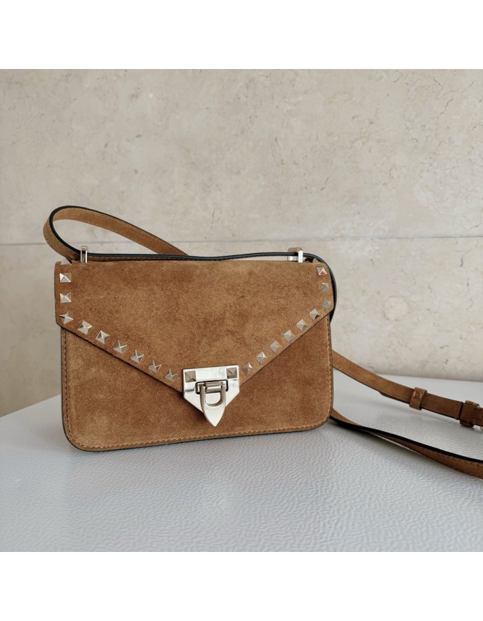 Borsa Piccola A Tracolla Rockstud In Suede VALENTINO