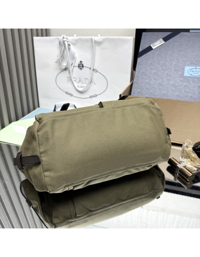 Borsa shopping Prada Route large in canvas e pelle PRADA