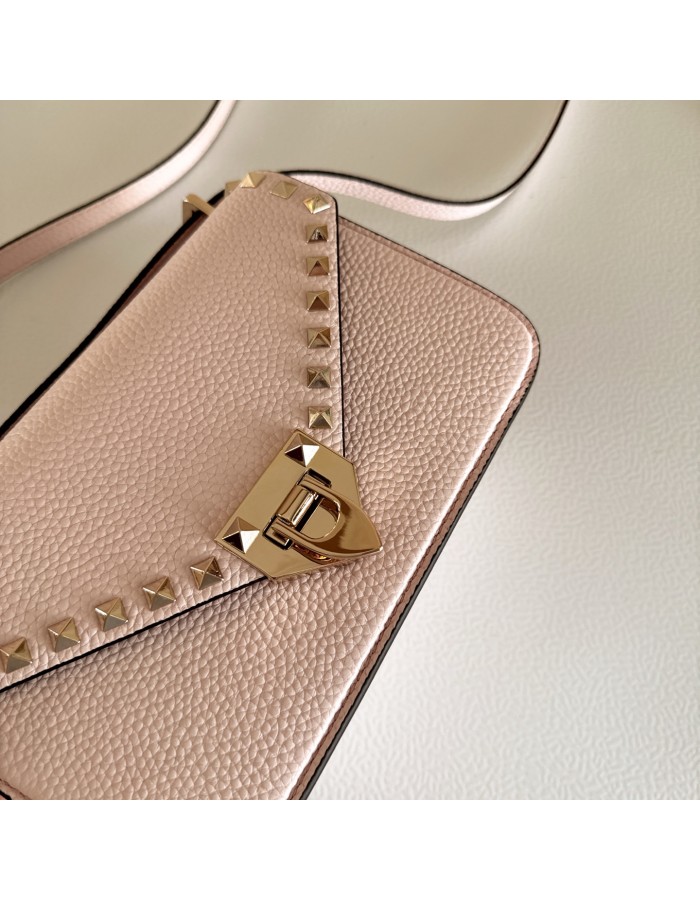 Borsa Piccola A Tracolla Rockstud In Vitello Granato VALENTINO