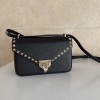 Borsa Piccola A Tracolla Rockstud In Vitello Granato VALENTINO