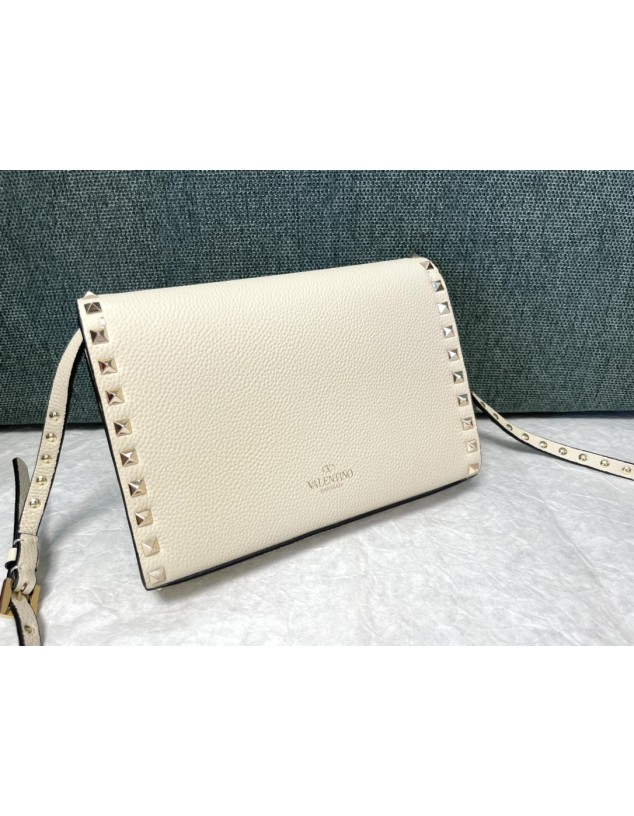 Borsa Piccola A Tracolla Rockstud In Vitello Granato VALENTINO