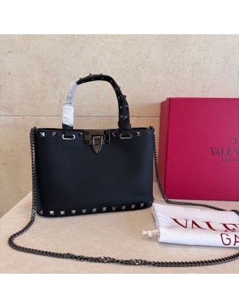 Mini Borsa Shopping Rockstud In Vitello Granato VALENTINO