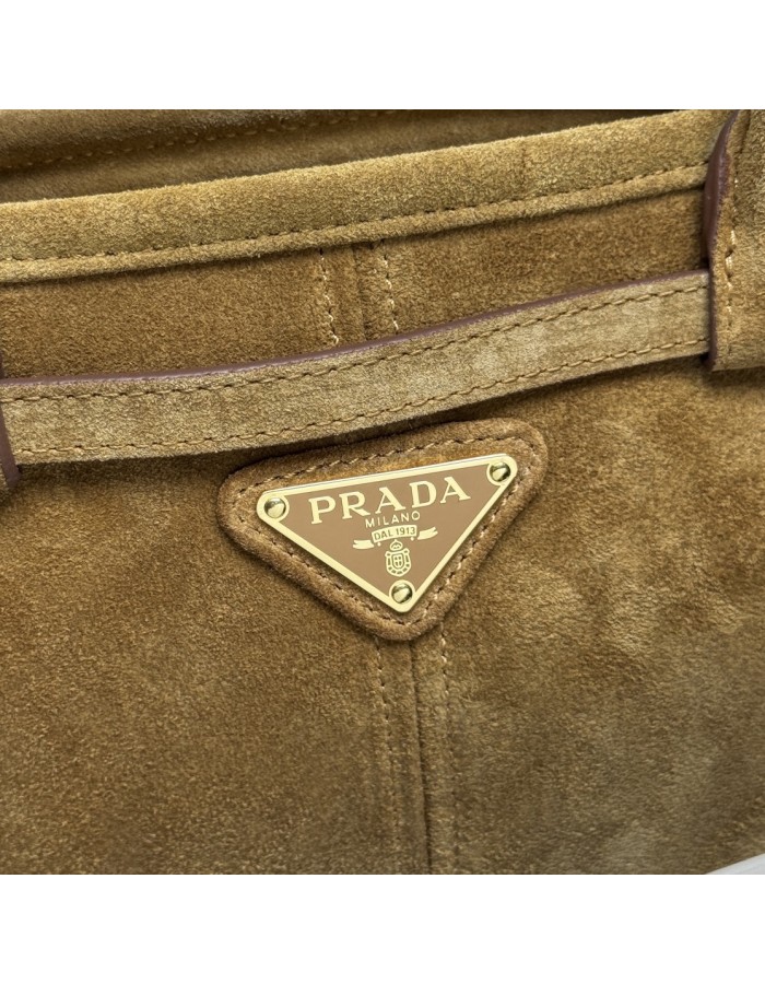 Borsa a mano Prada Bonnie medium in pelle scamosciata PRADA