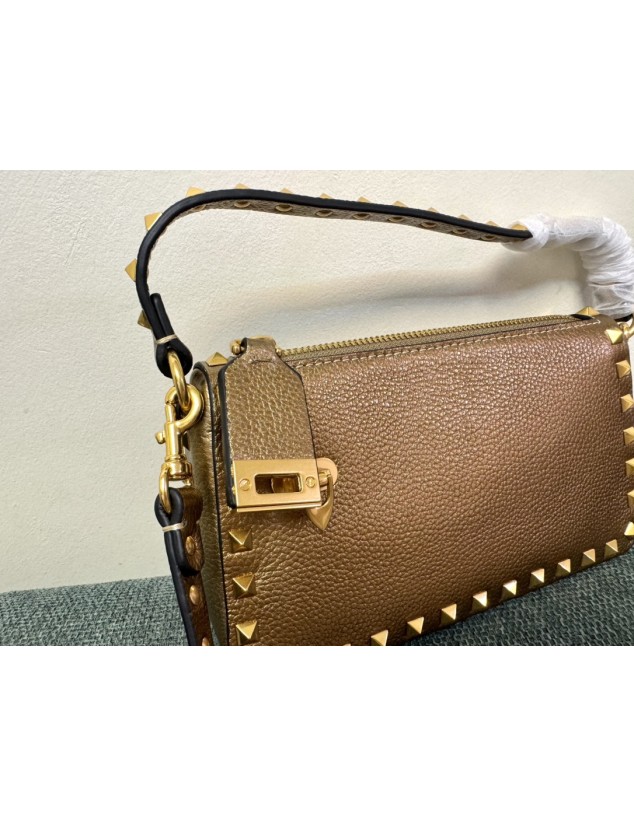 Borsa Piccola A Tracolla Rockstud In Vitello Laminato VALENTINO