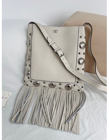 Borsa A Spalla Nellcôte In Pelle Con Frange VALENTINO