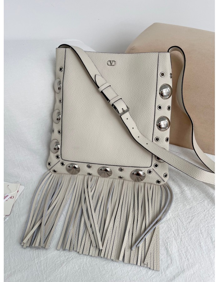 Borsa A Spalla Nellcôte In Pelle Con Frange VALENTINO
