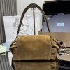 Borsa a spalla Prada Explore medium in pelle scamosciata PRADA