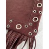Borsa A Spalla Nellcôte In Suede Con Frange VALENTINO