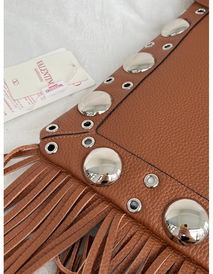 Borsa A Spalla Nellcôte In Pelle Con Frange VALENTINO