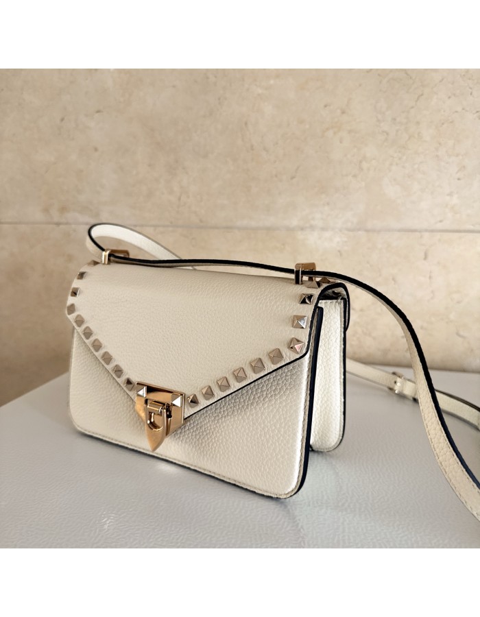 Borsa Piccola A Tracolla Rockstud In Vitello Granato VALENTINO