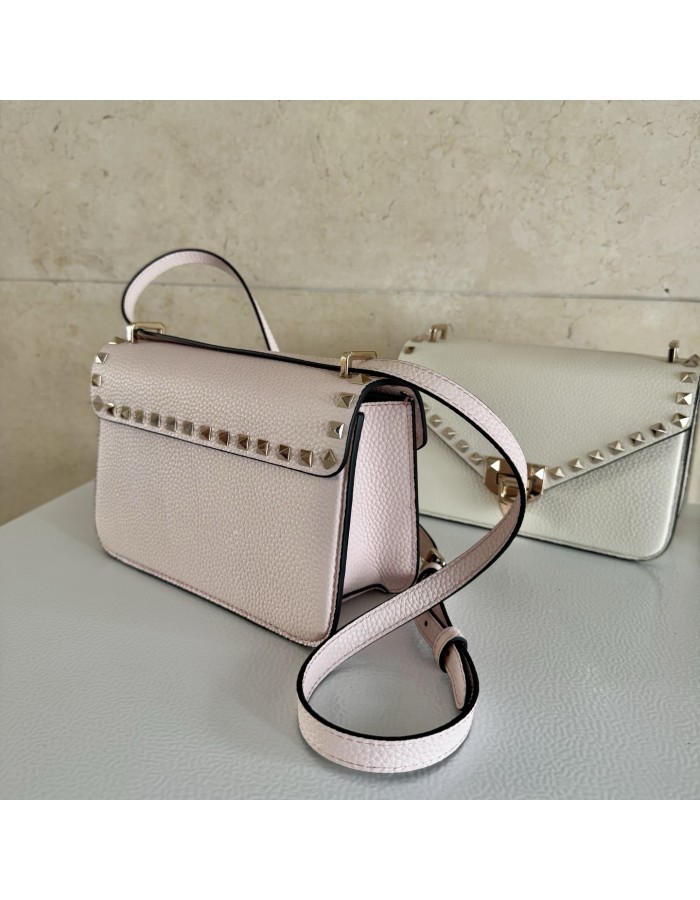 Borsa Piccola A Tracolla Rockstud In Vitello Granato VALENTINO