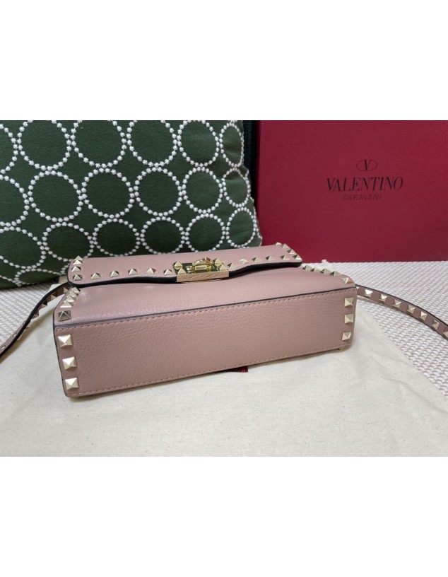 Borsa Piccola A Tracolla Rockstud In Vitello Granato VALENTINO
