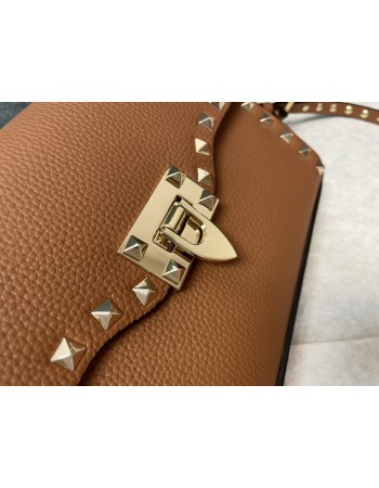 Borsa Piccola A Tracolla Rockstud In Vitello Granato VALENTINO