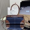 Borsa a mano Prada Bonnie medium in denim e pelle PRADA