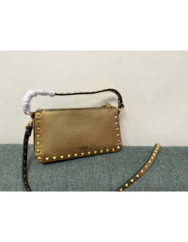 Borsa Piccola A Tracolla Rockstud In Vitello Laminato VALENTINO