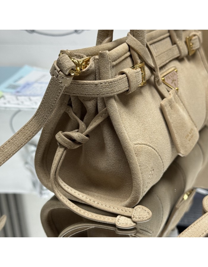 Borsa a mano Prada Bonnie mini in pelle scamosciata PRADA